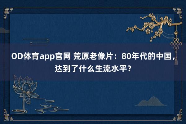 OD体育app官网 荒原老像片：80年代的中国，达到了什么生流水平？