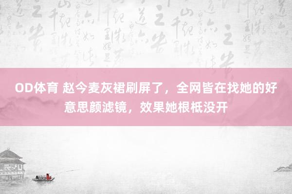 OD体育 赵今麦灰裙刷屏了，全网皆在找她的好意思颜滤镜，效果她根柢没开