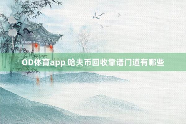 OD体育app 哈夫币回收靠谱门道有哪些