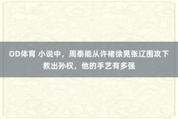 OD体育 小说中，周泰能从许褚徐晃张辽围攻下救出孙权，他的手艺有多强