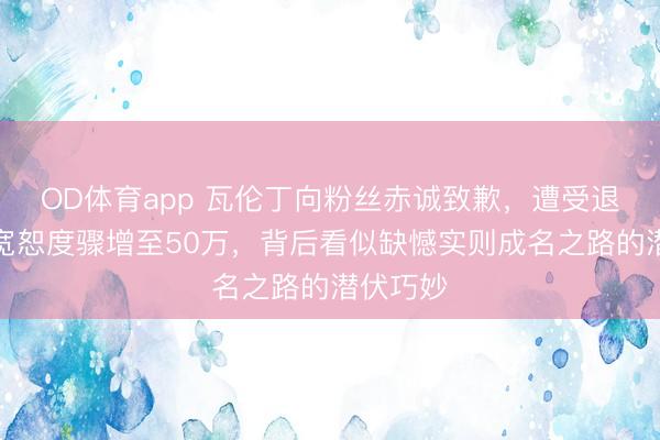 OD体育app 瓦伦丁向粉丝赤诚致歉，遭受退赛却令宽恕度骤增至50万，背后看似缺憾实则成名之路的潜伏巧妙