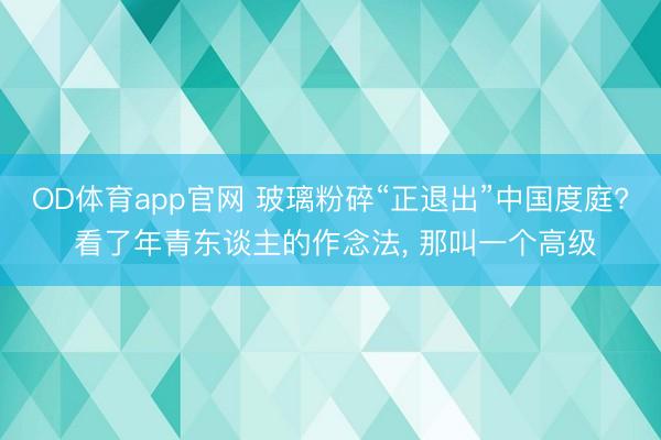 OD体育app官网 玻璃粉碎“正退出”中国度庭? 看了年青东谈主的作念法， 那叫一个高级